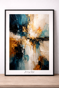 Abstract composition with gold accents