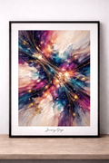 Abstract expressionism with metallic accents