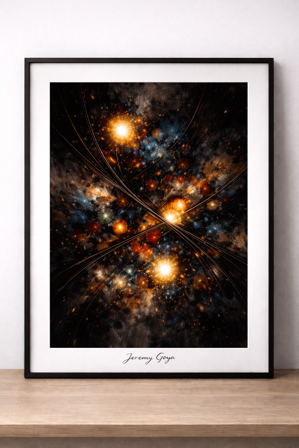 Cosmic orbs in abstract expressionism