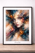 Ethereal gaze in vibrant colors